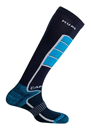 Mund Socks Calcetín Carving Sin Costuras y con Refuerzo de Alta Densidad en la espinilla (Navy, EU 38-41)