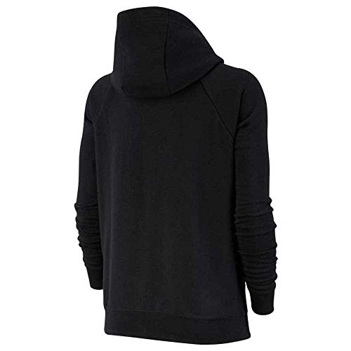 NIKE Essential Hoodie FZ FLC Sudadera con Capucha y Cremallera Completa, Mujer, Negro (Black/(White), M