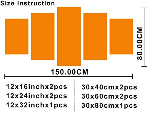 NNNLX Cuadro sobre Lienzo - Decoración 5 Piezas - archipiélago de Estocolmo - Cuadros Decoracion - Impresiones sobre Lienzo -Listo para Colgar - En Un Marco