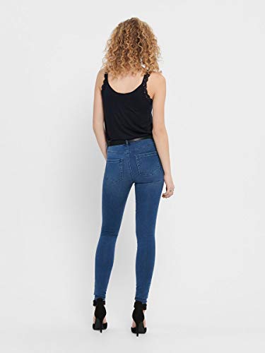 ONLY Onlroyal High Waist Skinny Jeans Vaqueros, Medium Blue Denim, M / 34L para Mujer