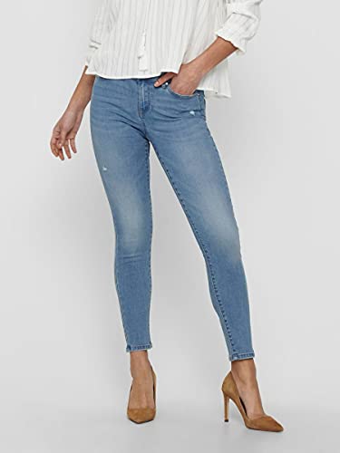 Only Onlwauw Life Mid SK DEST Bj759 Noos Jeans, Denim Light Medium Blue Denim, S para Mujer