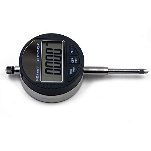 Oudtinz Indicador de dial digital 0,01 mm/.0005 '' Digital Sonda Indicador Dial Test Gauge Rango 0-25,4 mm/1 '' Dial Test Indicadores Indicador Indicador electrónico