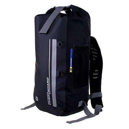 OverBoard Bolsa Estanca | Mochila Impermeable 20 Litros |100% Impermeable con Sistema de Cierre Sellado (Negro)