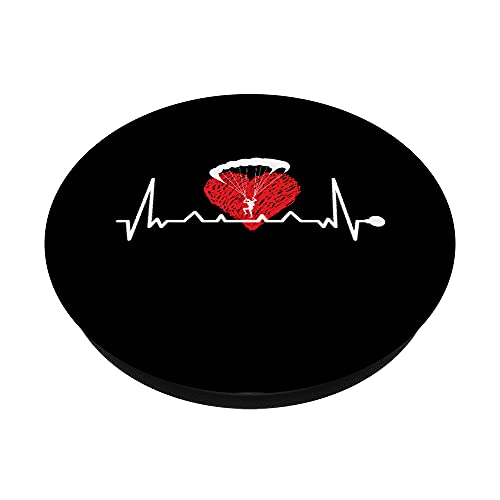 Parapente latido corazón parapente EKG pulso corazón PopSockets PopGrip Intercambiable