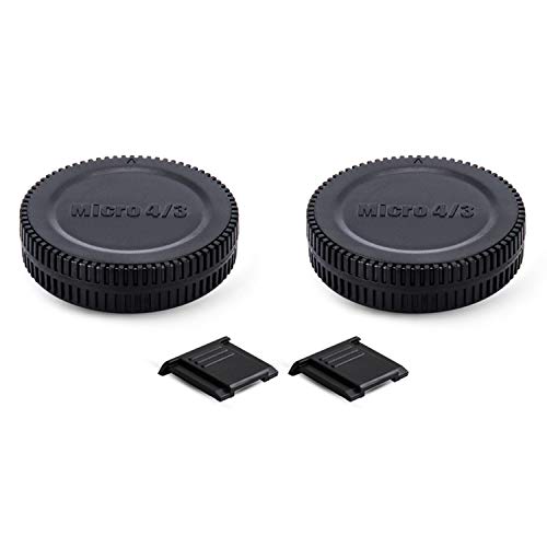 PROfezzion Juego de Tapa de Lente Trasera para Cámaras Micro 4/3 DSLR, Tapa de Cuerpo para Lentes de Montaje Micro 4/3, Adecuado para Panasonic G9 G7 G85, Olympus OM-D E-M1 E-M5, Paquete de 2, Negro