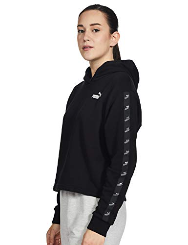 PUMA AMPLLFIED Cropped Hoodie Sudadera, Mujer, Negro, M