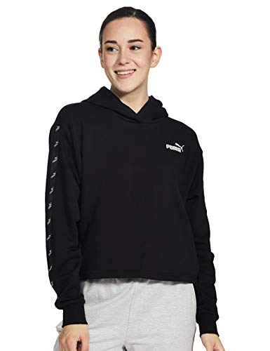 PUMA AMPLLFIED Cropped Hoodie Sudadera, Mujer, Negro, M