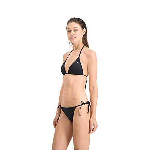 PUMA Women's Side-Tie Bikini Bottom Fondos, Negro, S para Mujer