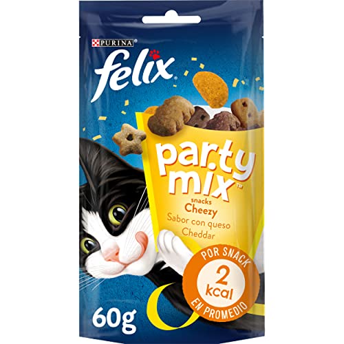 Purina Felix Party Mix Cheezy Snacks, golosinas y chuches para gato 8 x 60 g