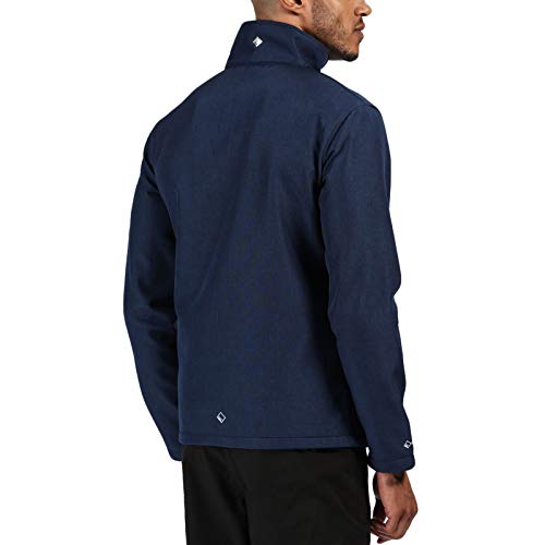 Regatta Cera IV Chaqueta Softshell, Tejido Elástico Y Resistente Al Viento con Cremallera Soft Shell, Hombre, Navy Marl, S