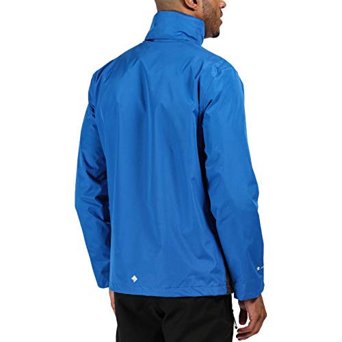 Regatta Matt Chaqueta Impermeable con Capucha Oculta, Forrada de Malla, para Exteriores Jackets Waterproof Shell, Hombre, Oxford Blue/Iron, M