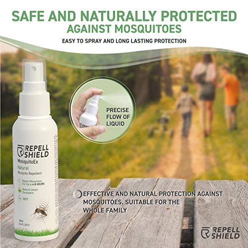 RepellShield Spray Antimosquitos - Repelente Mosquitos, Previene Picaduras Insectos y Mosquito Tigre - Antimosquitos Spray Niños y Adultos - Anti Mosquitos, Alternativa Natural a la Permetrina, 100ml