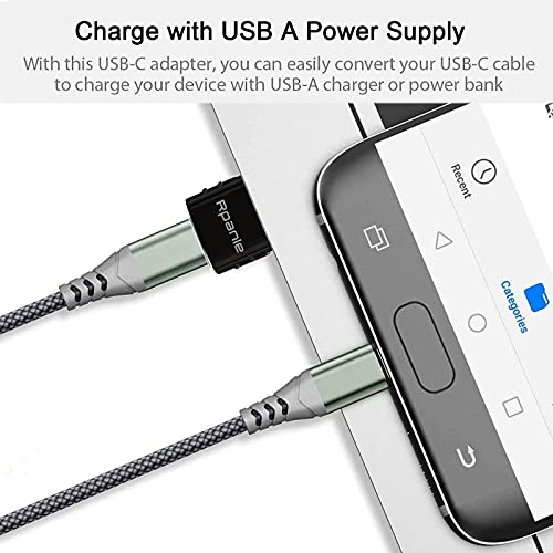 Rpanle Adaptador USB C Hembra a USB Macho, 4 Piezas Adaptador de Cable Tipo C a USB A, para Samsung, Huawei, Computadoras Portátiles, Bancos de Energía y Otros Dispositivos con USB C (Negro)