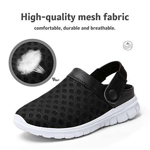 SAGUARO Zuecos para Niños y Niñas Mules Zapatillas de Playa Respirable Sandalias Verano Antideslizante Zapatos de Jardín, Negro, 32 EU