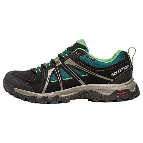 Salomon L39043200, Zapatillas de Senderismo Hombre, Verde (Green Black/Black/Peppermint), 40 EU