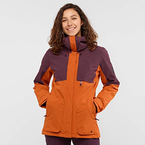 SALOMON Proof LT Insul JKT W Chaqueta, Mujer, Umber/Winetasting/Heather, s