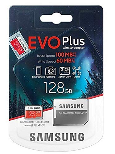 Samsung Plus 128GB Micro SD SDXC Clase 10 U3 Tarjeta de Memoria 100MB/S 4K Ultra HD MB-MC128HA/EU