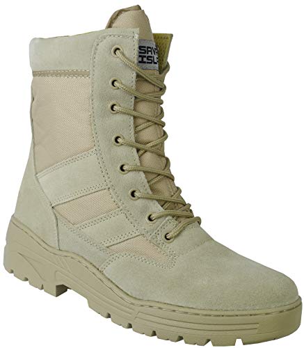 Savage Island Botas Ante Combate con Cremallera Color Tostado