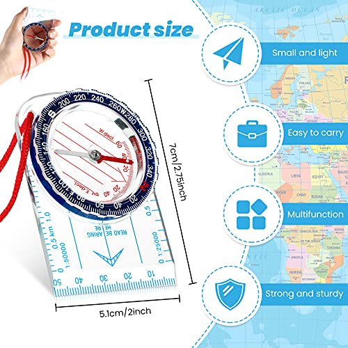 Skylety Brújula de Navegación Brújula de Orientación Brújula Boy Scout Brújula de Senderismo con Declinación Ajustable para Lectura de Mapas de Expedición, Orientación y Supervivencia, Azul