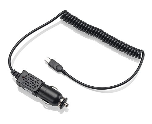 Slabo Cable de Carga de Coche Micro USB - 1A - para ACEPAD A121 | A140 | A96 | Telekom Puls Cable Cargador para el Coche Camión - Negro