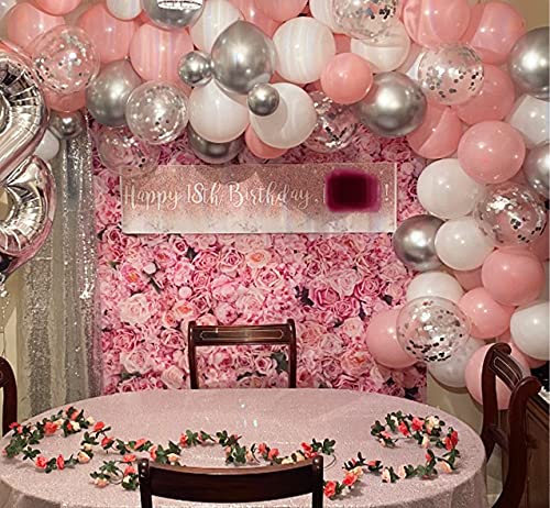 Telón de fondo de flores rosa para pared de boda, para niñas y mujeres, para fiesta de cumpleaños, fiesta de bebé, fiesta de novia, accesorios de estudio de fotos de