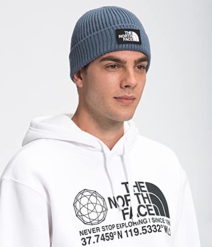 The North Face TNF Logo Box Cuffed Beanie, Vintage Indigo, OS-SHT