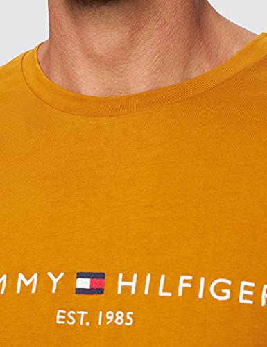 Tommy Hilfiger Organic Cotton Logo T-Shirt Camiseta, Crest Gold, S para Hombre