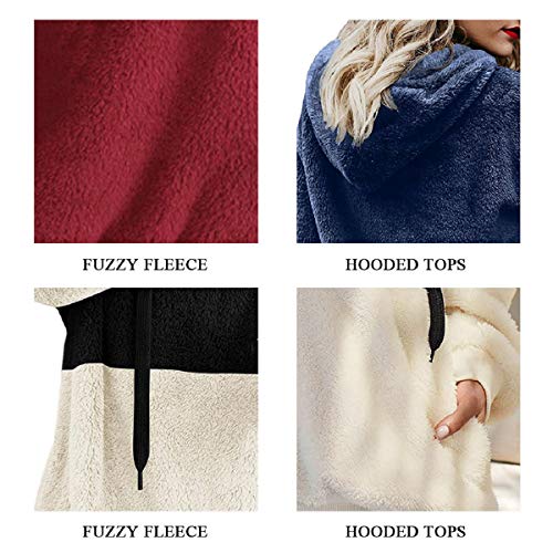 Tuopuda Sudadera con Capucha para Mujer Sudadera Caliente y Esponjoso Tops Abrigo Mujer Otoño-Invierno Talla Grande Hoodie Sudadera Mujer Cremallera De Manga Larga Moda Sudadera Tops Calle