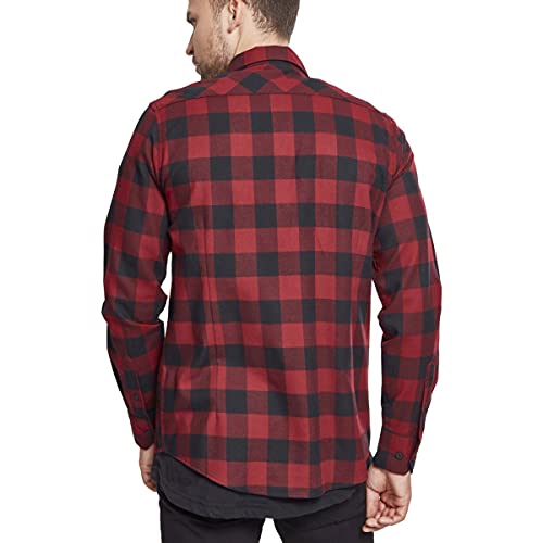 Urban Classics Checked Flanell Shirt Camisa, Multicolor (Blk/Red), XL para Hombre