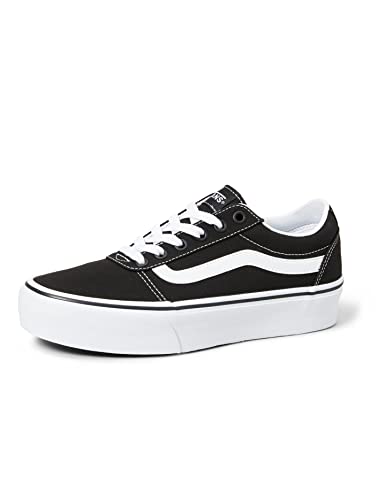 Vans Ward Platform Canvas Zapatillas Mujer, Negro (Canvas) Black/White 187), 40 EU (6.5 UK)