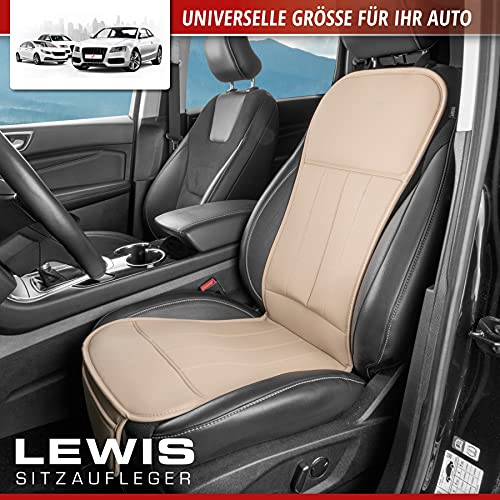 WALSER 13978 Funda de asiento para automóvil Lewis, funda de asiento universal y almohadilla protectora en beige, protector de asiento para automóviles y camiones