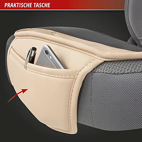 WALSER 13978 Funda de asiento para automóvil Lewis, funda de asiento universal y almohadilla protectora en beige, protector de asiento para automóviles y camiones