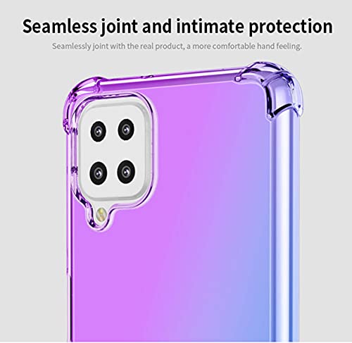 WEIOU TPU Degradado Funda para Samsung Galaxy M32, Carcasa Protectora Antigolpes Suave TPU Silicona Caso Anti-Choques Resistente a los Arañazos Cover (Pink Purple)