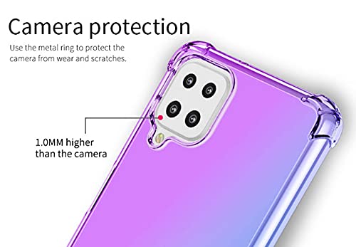 WEIOU TPU Degradado Funda para Samsung Galaxy M32, Carcasa Protectora Antigolpes Suave TPU Silicona Caso Anti-Choques Resistente a los Arañazos Cover (Pink Purple)