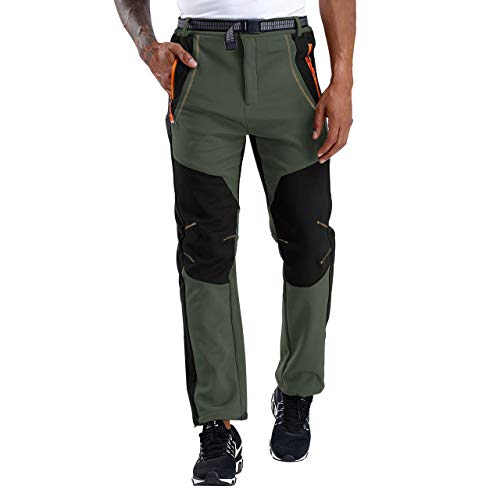 YiLianDa Pantalones de Trekking Softshell Pantalones Impermeables Resistente Pantalones de Escalada