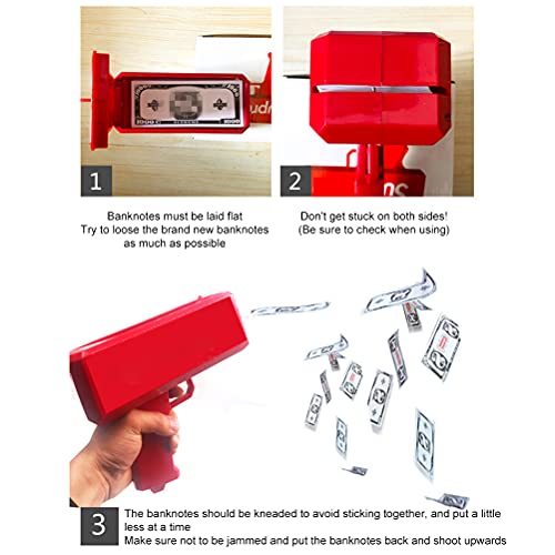 YIPUTONG Super Money Gun Toy Money Gun Party El revólver dispara Billetes de Dinero Falsos para una diversión Suprema, Cash Gun Money Gun con 100 Billetes de Banco Juego de Fiesta Regalos