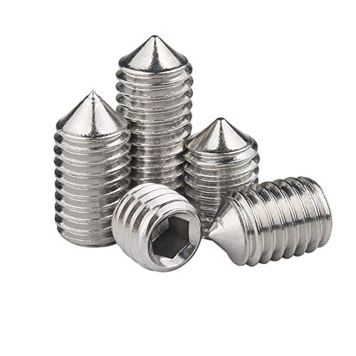 Yudesun Ferretería Clavos Pernos Punta Cónica Acero Inoxidable Tornillos Sin Cabeza - Hexagonal Tornillos de Fijación Rosca Métrica Llave Allen Prisioneros Máquina Tornillo Herramientas M3 M4