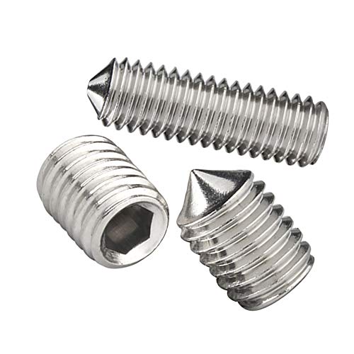 Yudesun Ferretería Clavos Pernos Punta Cónica Acero Inoxidable Tornillos Sin Cabeza - Hexagonal Tornillos de Fijación Rosca Métrica Llave Allen Prisioneros Máquina Tornillo Herramientas M3 M4