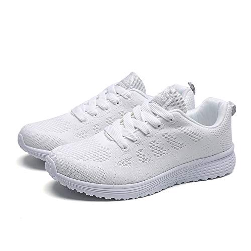 Zapatillas de Deporte Respirable para Correr Deportes Zapatos Running Cojines de Aire Calzado Mecedora Net para Estudiante Volar Zapatos Deportivas de Mujer Gimnasia Ligero Sneakers Atletismo riou