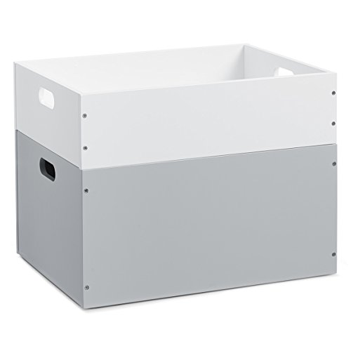 Zeller 13350 Caja, apilable, MDF, Blanco