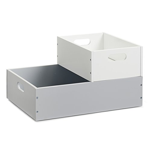 Zeller 13350 Caja, apilable, MDF, Blanco