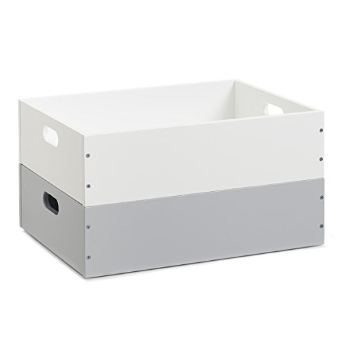 Zeller 13350 Caja, apilable, MDF, Blanco