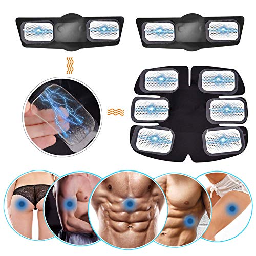 zociko EMS Gel Pads para Electroestimulador Muscular, EMS Gel Hojas para Estimulador Muscular Abdominales, Masajeador Eléctrico Cinturó Repuesto de Repuesto Accesorios 32 Piezas