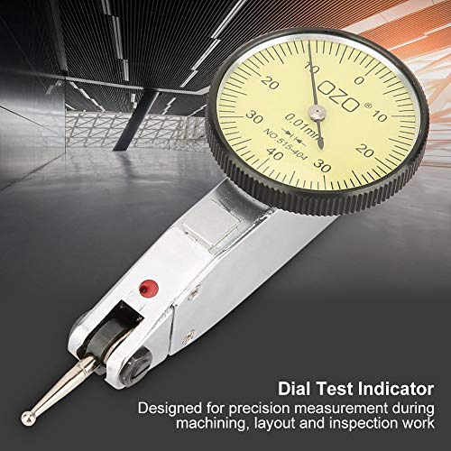 0-0.8mm Dial Test Indicator 0.01mm Precisión Métrica Dial Gauge Set Palanca Dial Gauge Meter Tool Kit con estuche