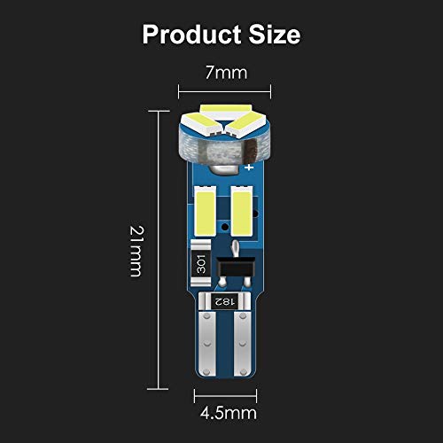 10 bombillas T5 LED, para cuadro de instrumentos, base tipo cuña, con conector por bloqueo, 74 70 37 17 2721 PC74 PC37, para Interior de Coche, panel de indicadores, panel de instrumentos