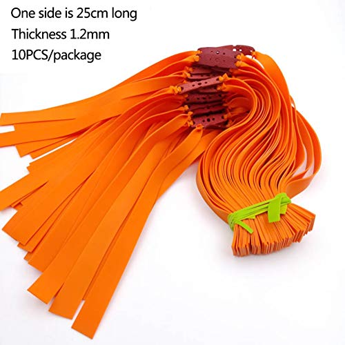 10pcs/Lot Slingshot de Goma Elástica Plana de Gran Alcance, Hecho de Precise, Repuesto Potente para Tirachinas Caza, de Latex Natural, Espesor de 1.2mm