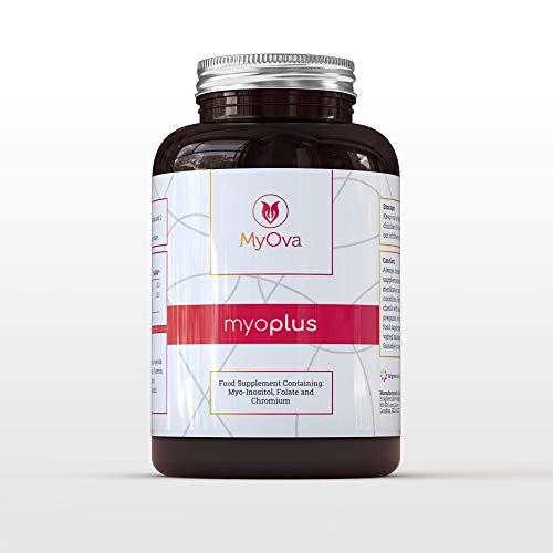 120 Paquete de MyOva myoplus - Suplemento Natural para el SOPQ con 4000mg de Myo-Inositol + 200ug de Folato + 100ug de Cromo - 30 Suministro para días, 120 Tabletas - Hecho en el Reino Unido