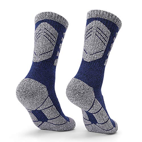 2 Pares Calcetines Mujer Hombre Senderismo Calcetines para Trekking Transpirable, Alto Rendimiento,Térmicos, Transpirables, Acolchados y Antiampollas, Calcetines de Montaña (2 Pares Azul, EU 39-42)