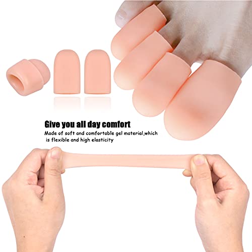 20Pcs Punteras de Gel, Protector de Dedos Protectores para los Dedos Protectores de Dedos del Pie Gel de Silicona Punteras para Prevenir Ampollas Callos Para Hombres Mujeres