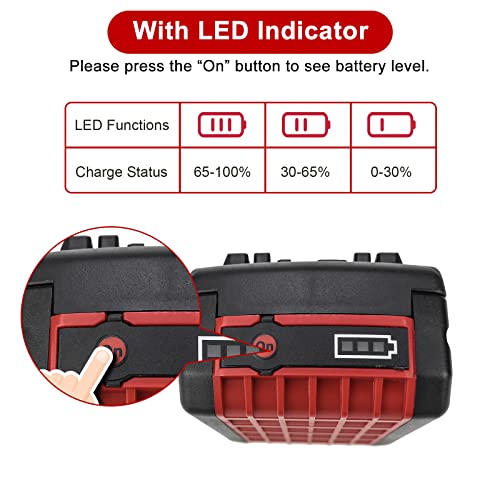 2Packs Moticett BAT610G 18V 5.0AH Reemplazo batería para Bosch BAT609 BAT609G BAT618 BAT618G BAT619 BAT619G BAT622 BAT620-2PK SKC181-202L Herramientas inalámbricas con indicador LED